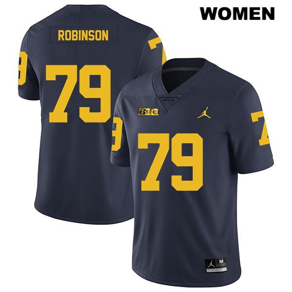 Women's NCAA Michigan Wolverines Greg Robinson #79 Navy Jordan Brand Authentic Stitched Legend Football College Jersey HX25S73MQ